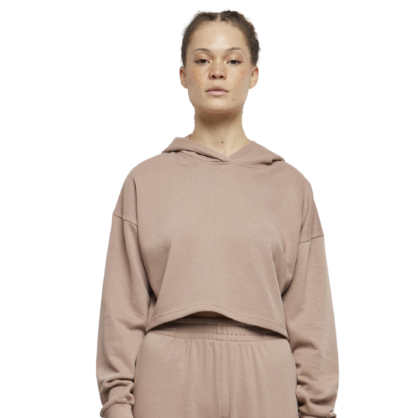 Urban Classics Oversized Cropped Light Terry Gym Women Hoodie Pink TB6854-02913