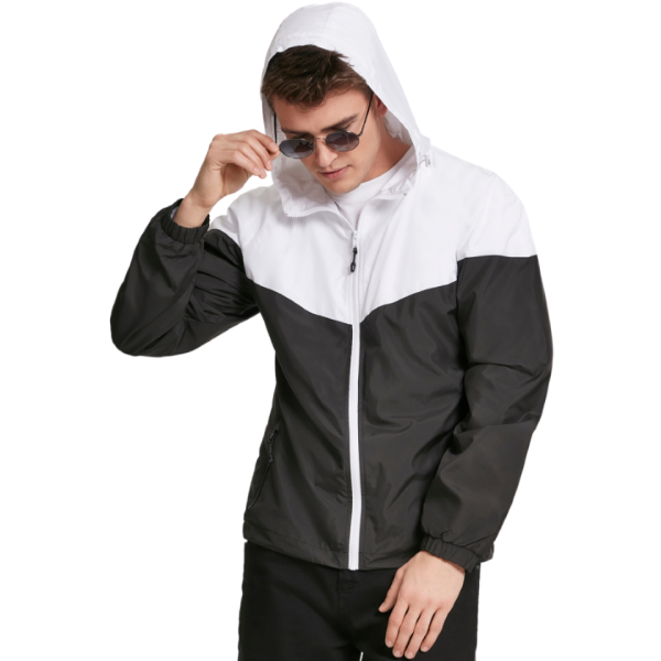 Urban Classics 2-tone Tech Men Windrunner White Black TB2107-00224