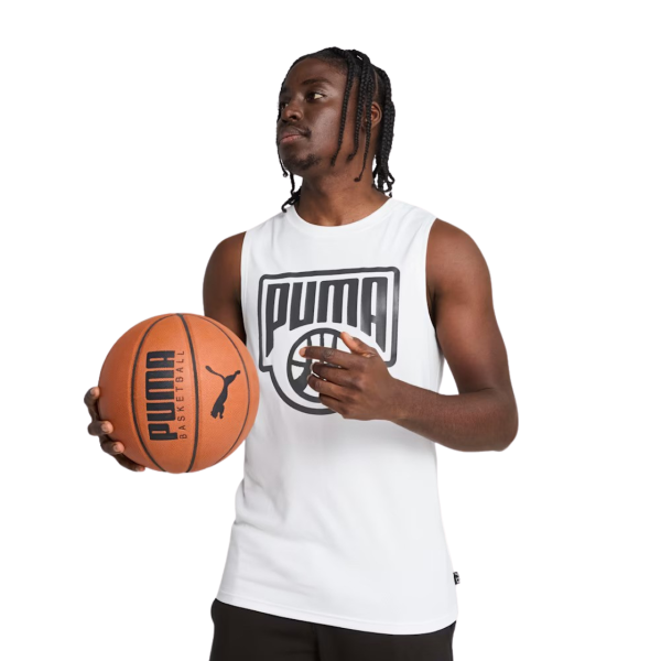Puma Basketball Posterize Tank Top Men T-shirt White 630497-02 size XL