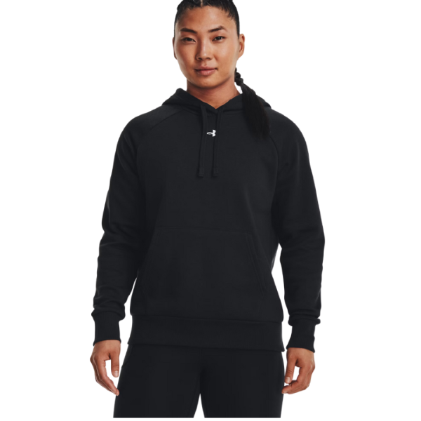 Under Armour Rival Fleece Women Hoodie Black 1379500-001 Size XS
