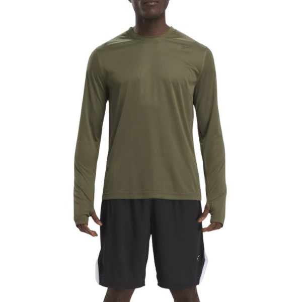 Reebok Men Training Long Sleeve Tech T-shirt Khaki 100071042