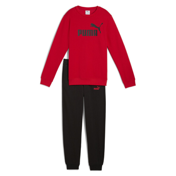 Puma Essentials No.1 Logo Crew Sweat Suit Fleece Boys Set Red 689721-11 size 164 / 13-14 Years