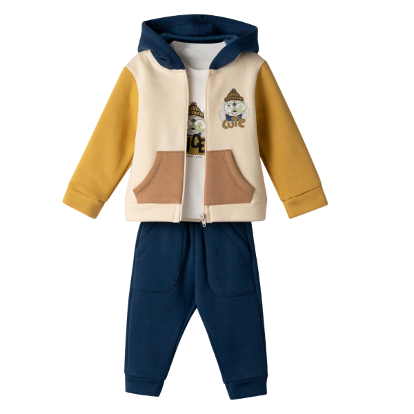 Hashtag For Boys Infant Baby Boy Tracksuit Set Beige 255602-BE size 74 / 9 Months