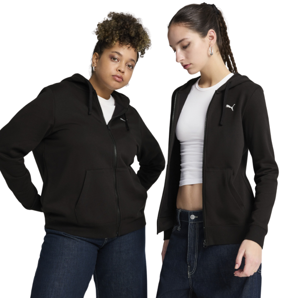 Puma Essentials  Logo Full-zip Hoodie Fleece Women Black 682404-01 size XS