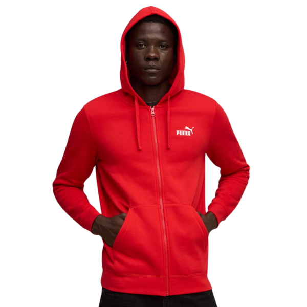 Puma Essentials No.1 Logo Full-zip Hoodie Fleece Men Red 682658-11 size XL