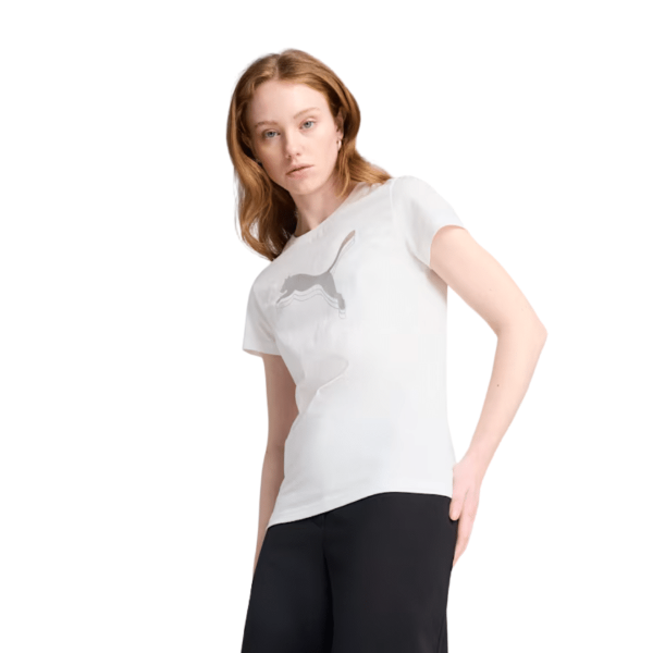 Puma Essentials Metallic Tee Women T-shirt White 684995-02 size S