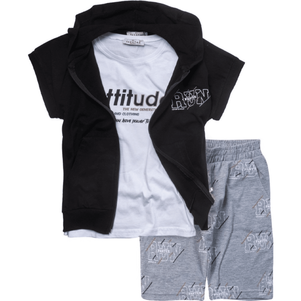 Hashtag For Boys Short 3pcs Set Black 242750 size 10YEAR