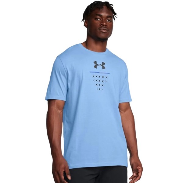Under Armour Net Icon Basketball Ss Men T-shirt Blue 1382855-465 size M