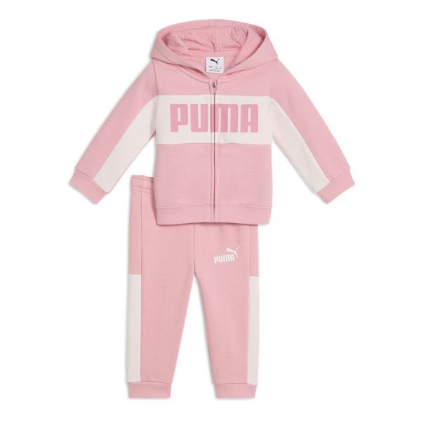 Puma Minicats Essentials Block Hooded Full Zip Fleece Set Infant Baby Girl Pink 689730-27 size 80 / 12 Months