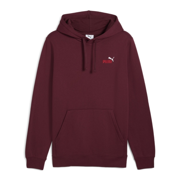 Puma Essentials 2 Color Small No.1 Logo Hoodie Fleece Men Burgundy 684718-96 size L
