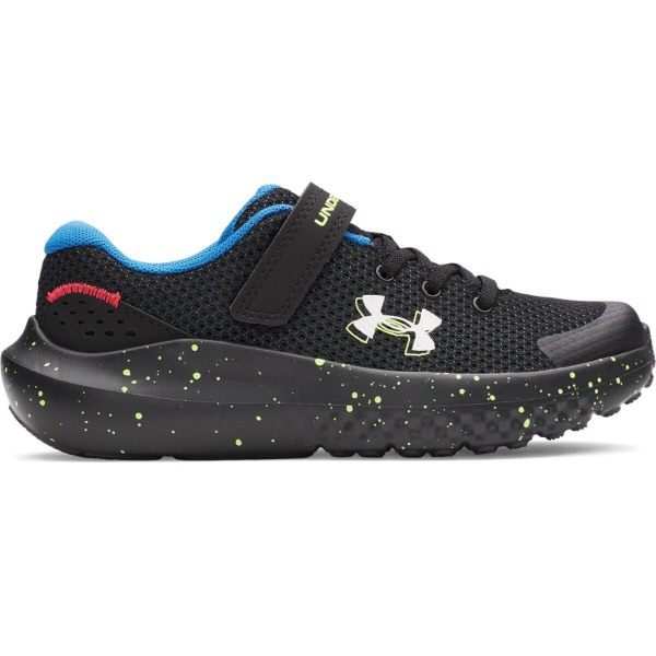 Under Armour Bps Surge 4 Ac Boys Running Shoes Black 3027104-006 size 31
