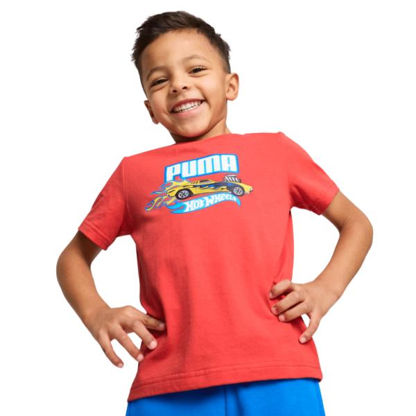 Puma X Hot Wheels Graphic Tee Boys T-shirt Red 630069-15 size 110 / 4-5 Years