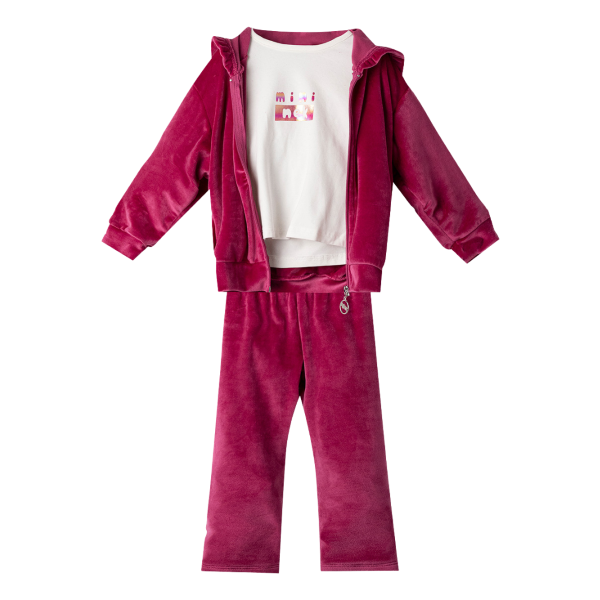 Nek Kids Wear Kids Girls Tracksuit 3 Pcs Set Pink 134225-46 size 3