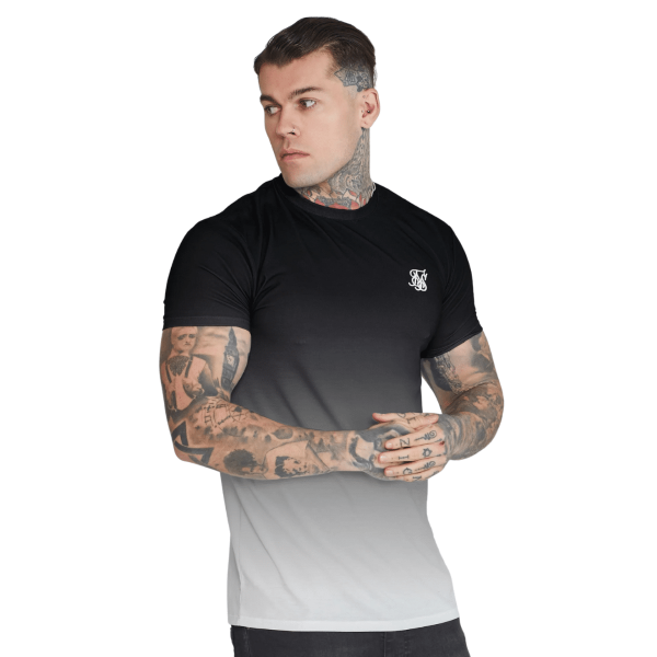 Siksilk Fade T-shirt Black White SS-26825 size XS
