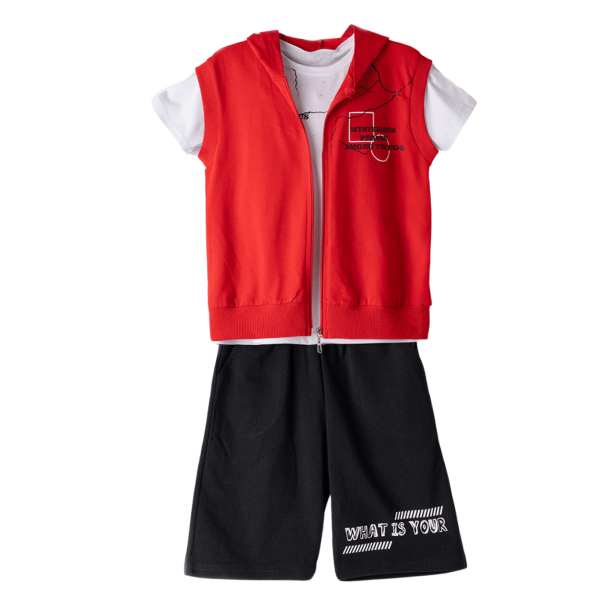 Hashtag For Boys Short 3pcs Set Red 242749 size 10YEAR
