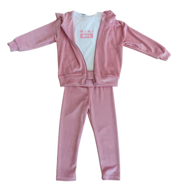 Nek Kids Wear Kids Girls Tracksuit 3 Pcs Set Pink 134225-46 size 4