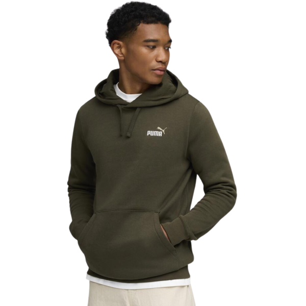 Puma Essentials 2 Color Small No.1 Logo Hoodie Fleece Men Khaki 684718-70 size XL