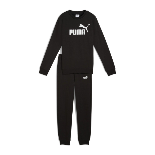 Puma Essentials No.1 Logo Crew Sweat Suit Fleece Boys Set Black 689721-01 size 176 / 15-16 Years