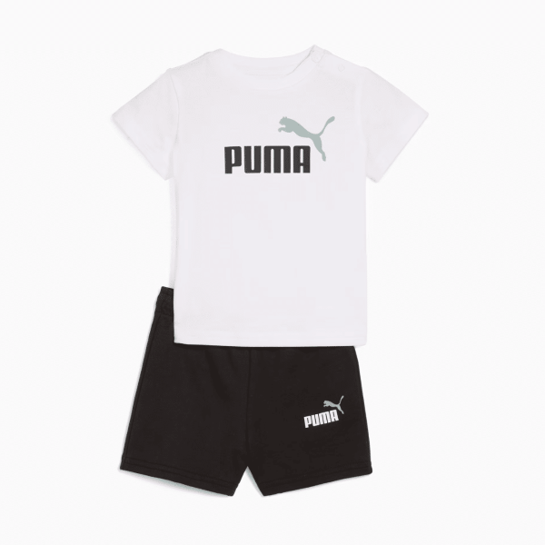 Puma Minicats Essentials Tee And Short Infants Boys Set White 686285-02 size 98 / 3 Years