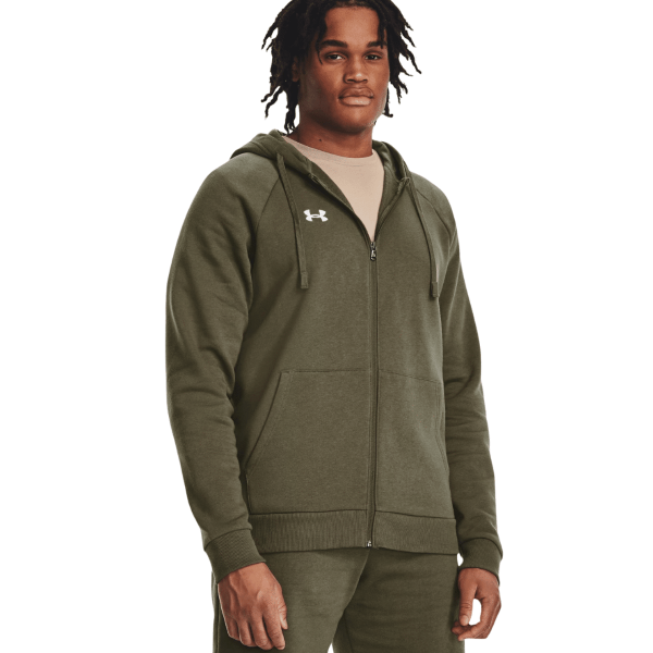 Under Armour Rival Fleece Fz Men Hoodie Khaki 1379767-390 size L