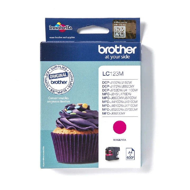 LC123M BROTHER MAGENTA INK 600P DCPJ4110/132/152/172/552/752