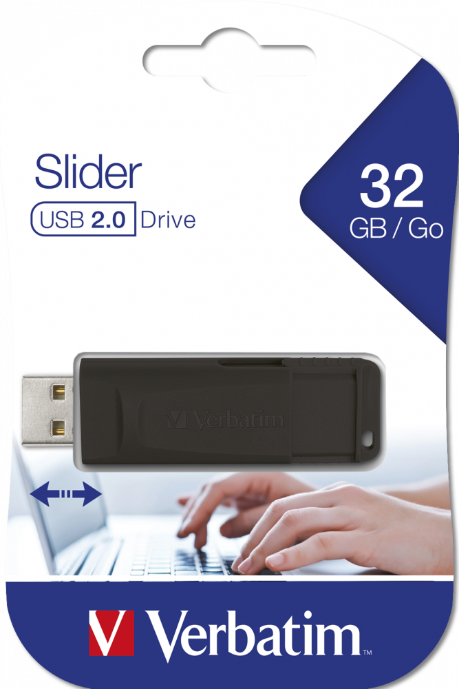 VERBATIM USB 32GB  BLACK SLIDER