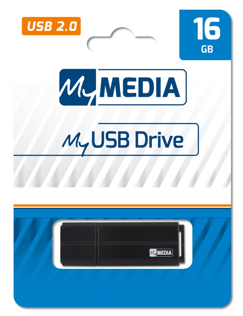 MYMEDIA USB 16GB  BLACK PINSTRIPE MYMEDIA