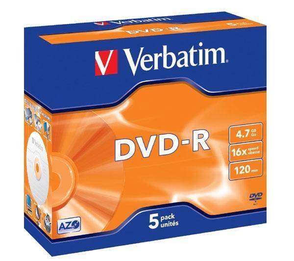 VERBATIM DVD-R Matt Silver JEWEJ BOX