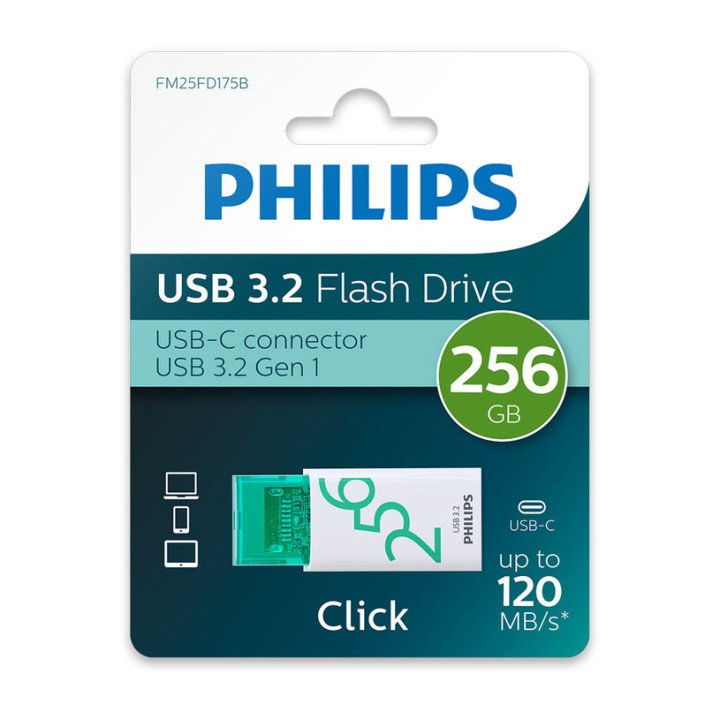 PHILIPS USB-C CLICK 256GB 3.2 GREEN