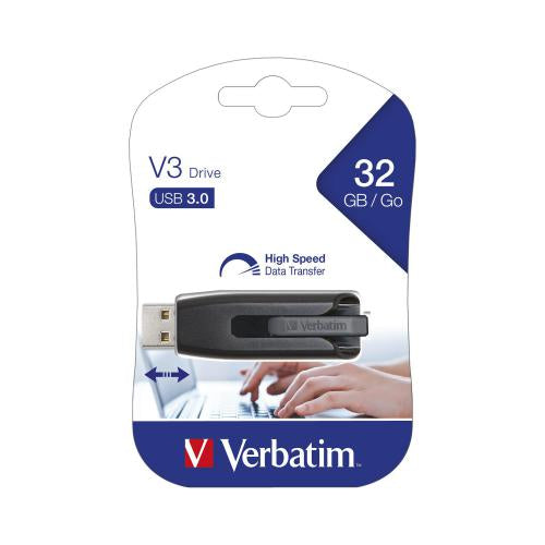 VERBATIM USB 32GB 3.0 V3 GREY NEW STORE N GO DRIVE