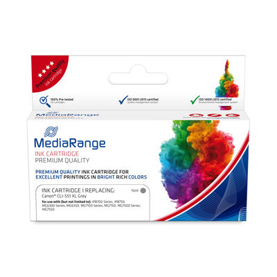 MediaRange Ink cartridge Canon CLI-551XL Grey