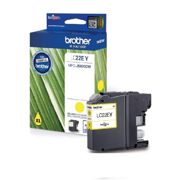 LC22EY BROTHER YELLOW INK MFCJ5920DW, 1200 pages