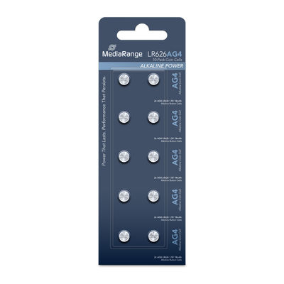 MediaRange Premium Alkaline Battery Coin Cell AG4|LR626 Pack 10