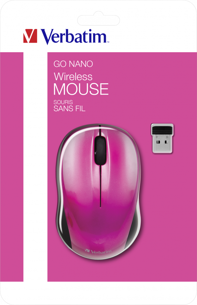 VERBATIM MOUSE GO NANO WIRELESS HOT PINK