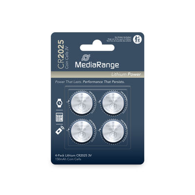 MediaRange Lithium Battery Coin Cell|CR2025 3V Pack4