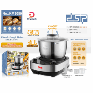 642Q1#DSP®KM3089 Electric dough mixer – 450W Silver-Black