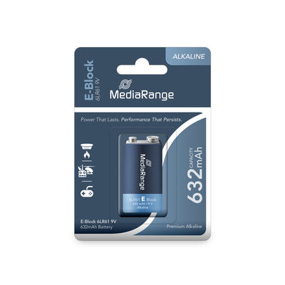 MediaRange Premium Alkaline Battery E-Block|6LR61 9V Pack1