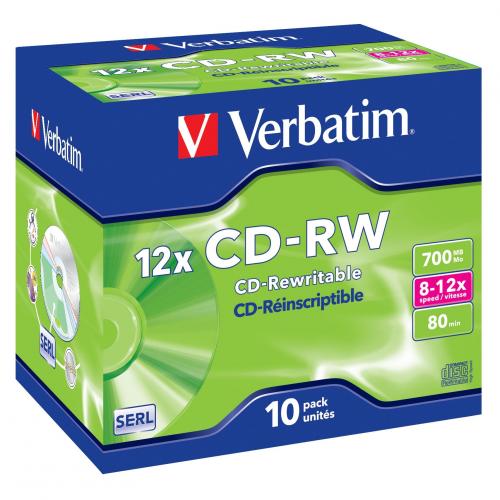 VERBATIM CD-RW 12x (10 pcs) JEWEL BOX
