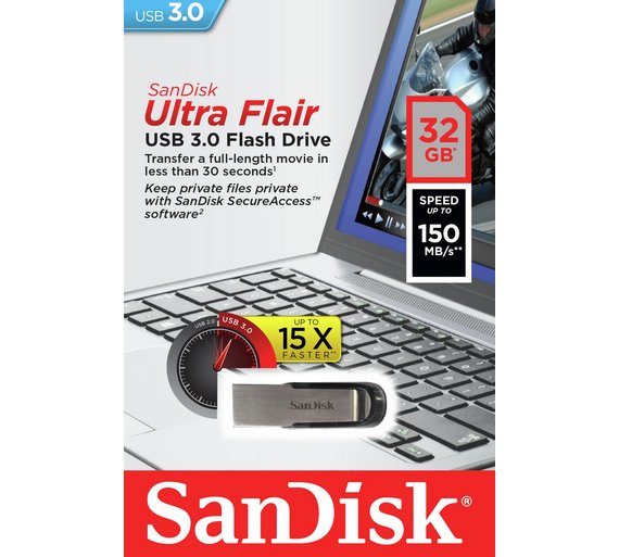 SanDisk Ultra flair USB 3.0 Flash Drive 32GB