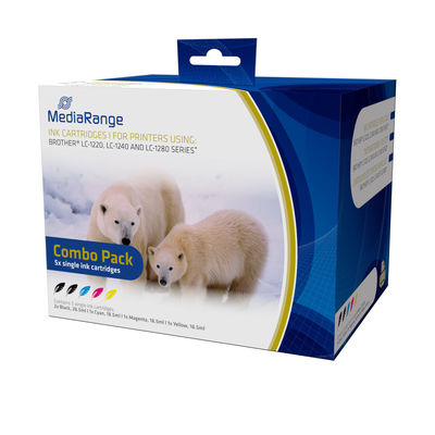 MediaRange Ink cartridges, for printers using Brother LC-1240 and LC-1280 series, Set 5