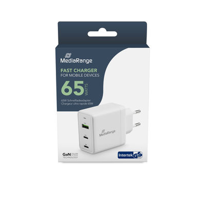 MediaRange 65W wall charger with USB-A and USB-C