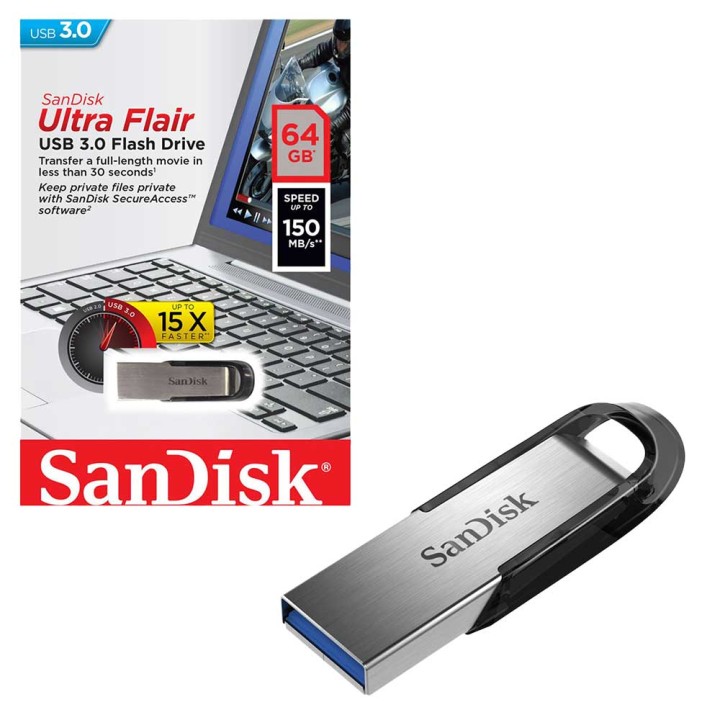 SanDisk Ultra Flair USB 3.0 Flash Drive 64GB