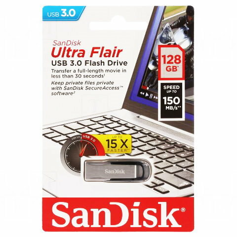 SanDisk Ultra Flair USB 3.0 Flash Drive 128GB