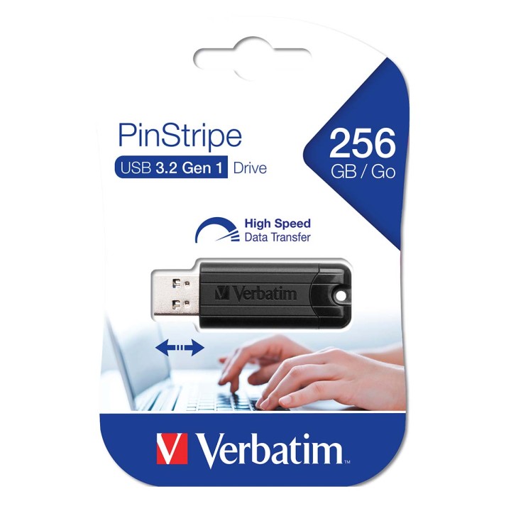 VERBATIM USB 256GB 3.0 V3 PINSTRIPE STORE N GO DRIVE