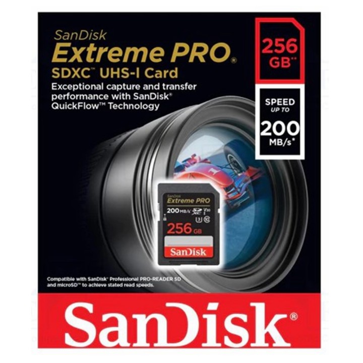 SanDisk Extreme Pro SDHC and SDXC 256GB 200MB/s