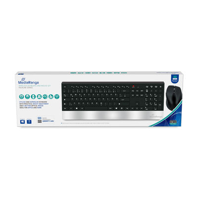 MediaRange Wireless keyboard and mouse set, highline series, QWERTY (GR)