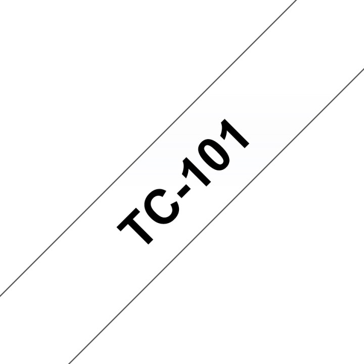 TC101 12mm BLACK ON CLEAR 7.7m BROTHER P-TOUCH TAPE