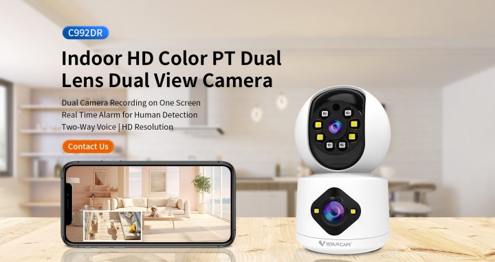 Vstarcam indoor wifi dual lens 2MP video & 5MP photo
