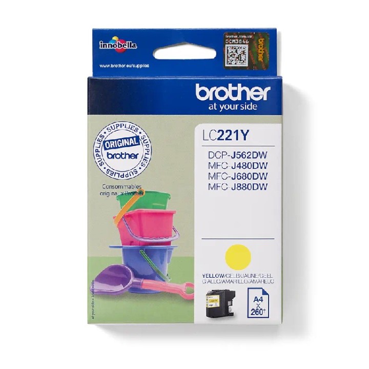 LC221Y BROTHER YELLOW INK 260P MFCJ4420/4520/4620/4720 & MFCJ5320/5620/5720