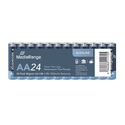 MediaRange Premium Alkaline Batteries, Mignon AA|LR6|1.5V, Pack 24